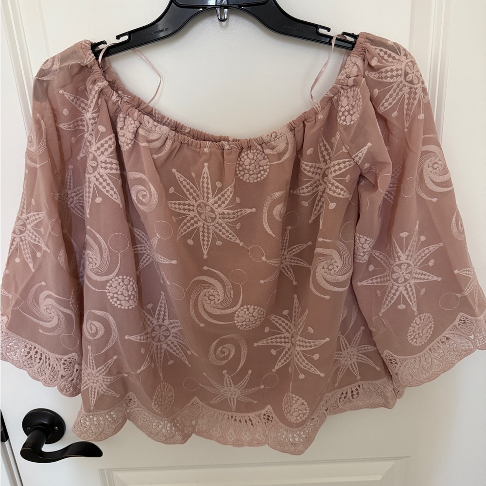 Endless Rose Blush Embroidered Blouse